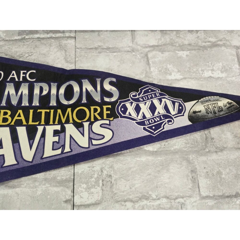 2000 Baltimore Ravens AFC Champions NFL Football‎ Super Bowl XXXV Felt Pennant